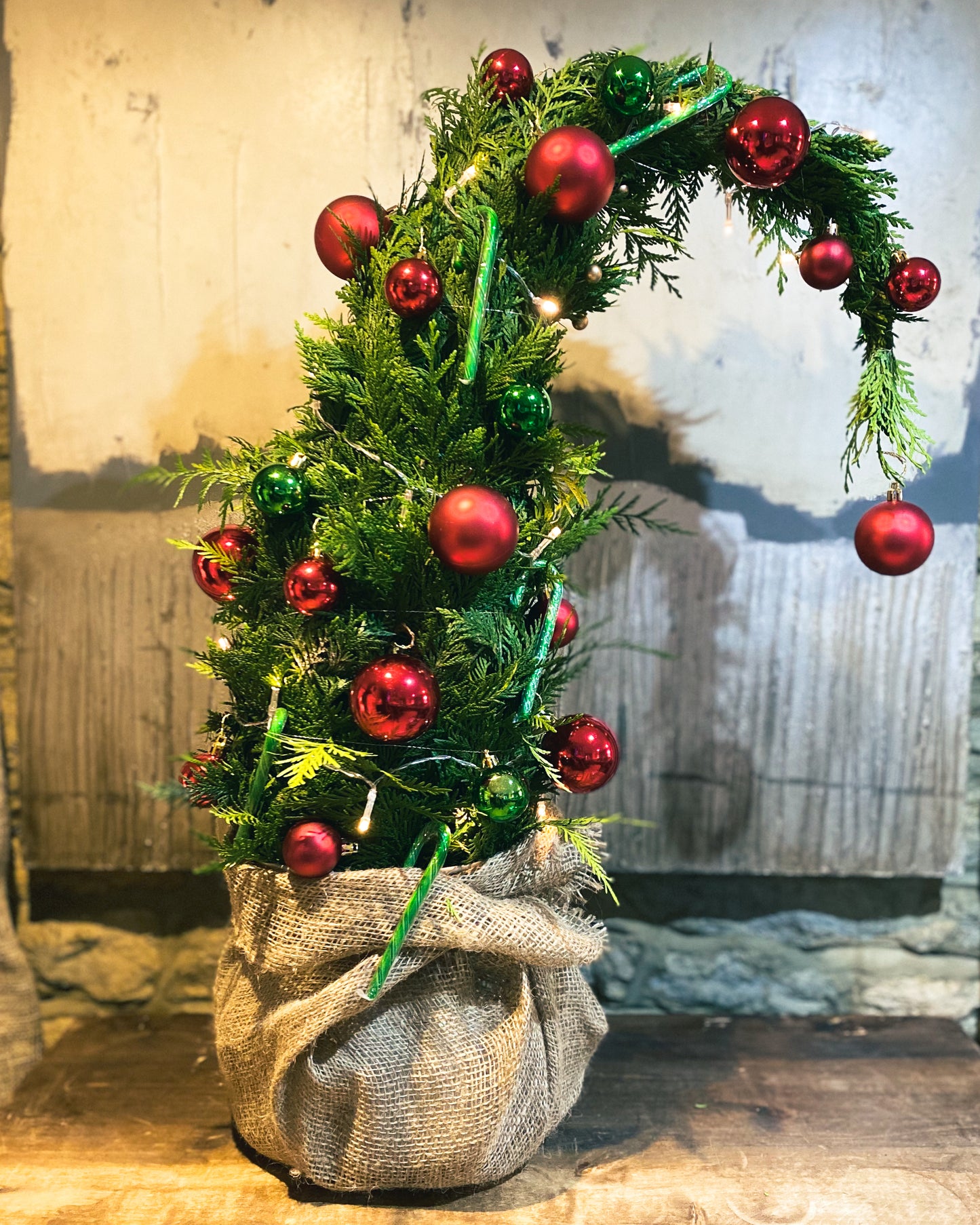 Fully Decorated Grinch Tree at Christmas